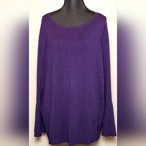 [LANE BRYANT] Purple Long Bell Sleeve Sweater《14/16》 ☆ Boat Neck
